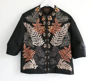 Biyan Katrina Embellished & Embroidered Taffeta Jacket $2400 New - Picture 1 of 8