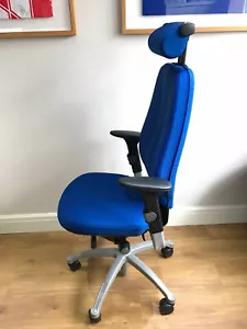 BLUE FABRIC RH400 ERGONOMIC OFFICE CHAIR .24 MONTHS WARRANTY.FREE DEL STANDARD - Picture 1 of 12