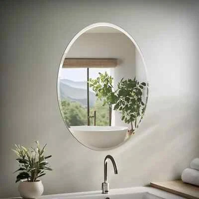 Gatco Beveled Easy  Flush Mount Frameless Oval Mirror - 32" H x 24" W - New Open - Image 1 of 4