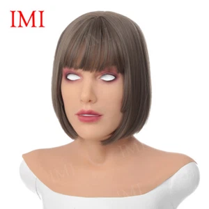 Realistic Silicone Female Mask With Makeup Cosplay Crossdresser Full Face Masks - Picture 1 of 14