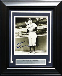 Hank Greenberg Autographed Framed 8x10 Photo Tigers Best Wishes PSA/DNA #O01163