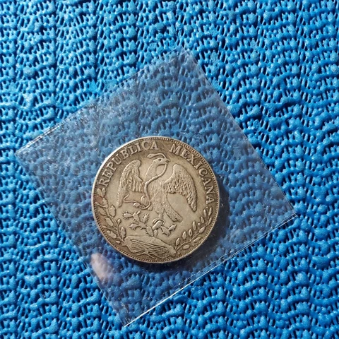 #91 a 1882 Republica Mexicana Coin - 8R.Z.1882.J.S.10D.20G Silver Coin Cover