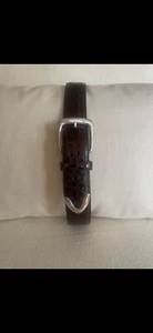 Ralph Lauren Genuine Alligator Brown Leather Belt & Sterling Silver Buckle - Picture 1 of 8