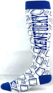 Kentucky Wildcats weiß & blau Rechtecke wiederholen dünne lange Socken - Bild 1 von 3