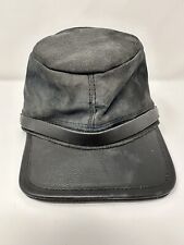 RARE Vintage Gray All Leather USA Made Civil War Re-Enactment, Biker Hat