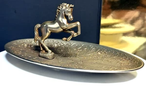 Vintage Seba Tray Silver Plated Leaping Horse Pin Trinket Dish 1970' - Picture 1 of 14