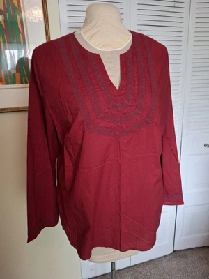 Mossimo нарядный красный блузка плюс размер 22 металлическая нить и аппликация новый  - Изображение 1 из 4