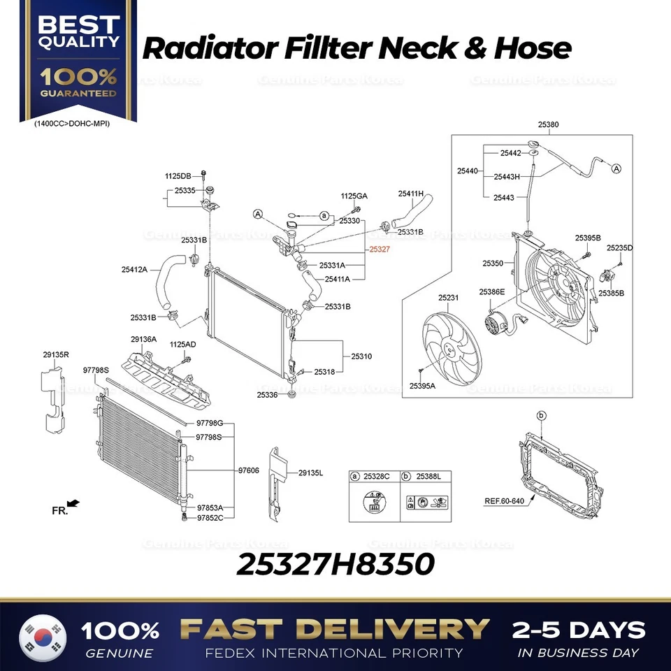 ⭐Genuine⭐ Radiator Fillter Neck & Hose 25327H8350 for Kia Stonic - Image 1 of 1