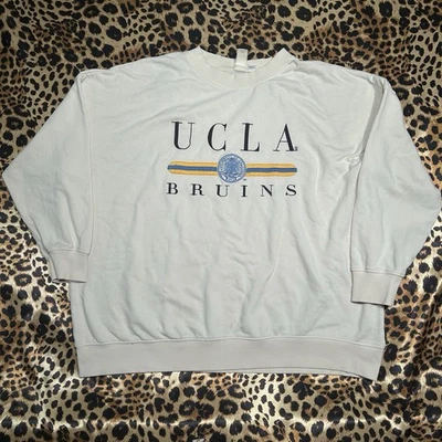 Preloved H&M UCLA Off White Oversized Embroidered Crewneck Sweatshirt - Image 1 of 4