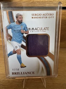 2020 PANINI IMMACULATE SERGIO AGUERO PATCH /50 MATCHWORN/USED MAN CITY - Picture 1 of 2