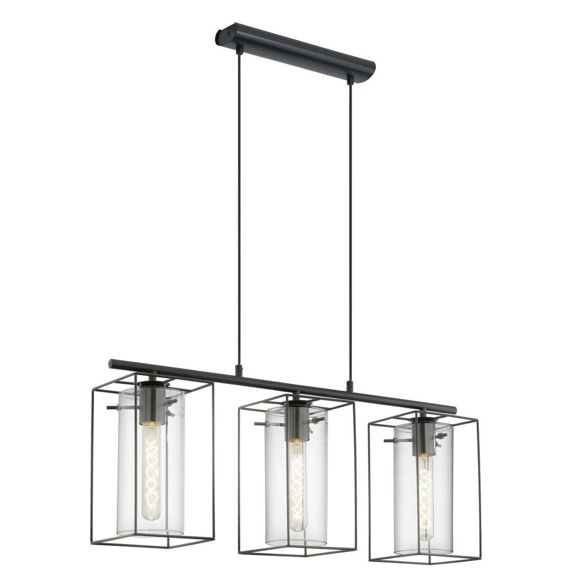 EGLO LED Deckenleuchte Velarde – Chrom/klar, 6x4W, 3300 Lumen, Warmweiß 3000K, 47x47x7,5 Cm