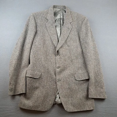 Vintage Magee Donegal Tweed Jacket Men's 44L Gray Blazer Wool 3 Button Dual Vent - Image 1 of 4