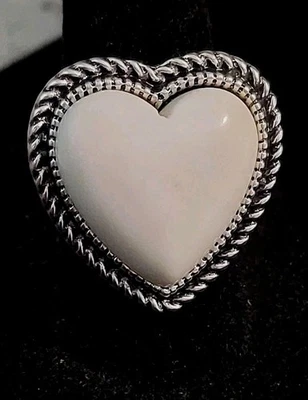 New White Turquoise Heart Finger Cuff - Image 1 of 4