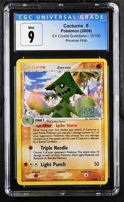 Cacturne Reverse Holo CGC 9 MINT Pokemon (2006) EX Crystal Guardians #15/100 - Image 1 of 2