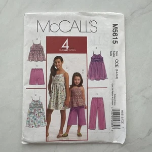 McCall’s M5615 Sewing Pattern Girls Top Dresses Shorts Pants  UNCUT - Picture 1 of 6