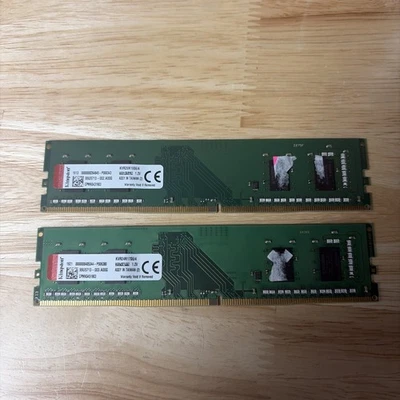 KVR24N17S6/4 Kingston 2x4 RAM 8gb kit DDR4 2400 non-ECC Unbuffered CL17 288-Pin - Image 1 of 2