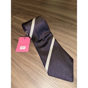 Seaward & Stearn London English Silk Tie Purple Striped Necktie - Picture 1 of 3
