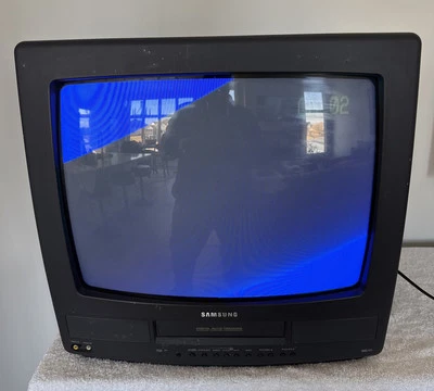 Samsung TV Gaming CRT VCR 19” Model CXC1912 Retro Working Black 1995 Read - Image 1 of 4