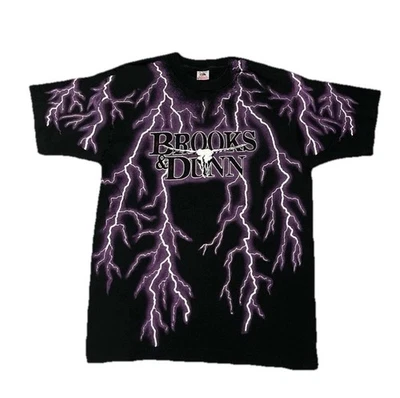 Camisa vintage 1993 Brooks & Dunn Stampede 93’ Lightning estampado AOP talla L Foto 1 de 3