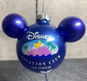 Disney Vacation Club DVC Member Christmas Ornament Mickey Ears Icon Balloon Blue - Picture 1 of 10