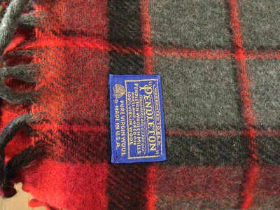 Vintage Pendleton Throw Blanket Motor Robe Stadium Plaid Red Wool Fringe 70x52 - Image 1 of 4