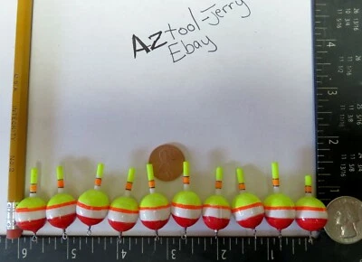 10 NEW WOOD SLIP FLOATS / BOBBERS PANFISH  ICE FISHING NO FREEZE UP ON LINE B16 - Image 1 of 4