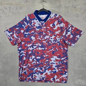 Under Armour Golf Polo ISO-Chill Mens XL Digital Camo Red / Blue - Picture 1 of 10