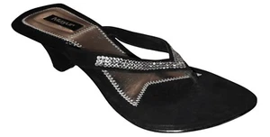 Black Indian Diamante Heel Shoes - Picture 1 of 5