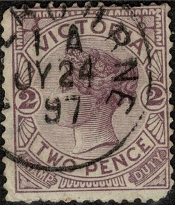 VIC POSTMARK - MELB. TIME CODE - 1 A. 24 JY 1897. - Foto 1 di 1