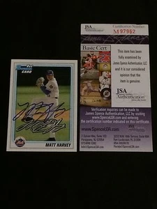 MATT HARVEY 2010 BOWMAN ROOKIE SIGNED AUTOGRAPHED CARD #BDPP84 METS JSA CERT. - Picture 1 of 1