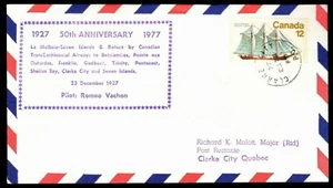 50th ANNIV LA MALBAIE TO SEVEN ISLANDS, CLARKE CITY CANCEL, MALOTT (K2541) - Imagen 1 de 1