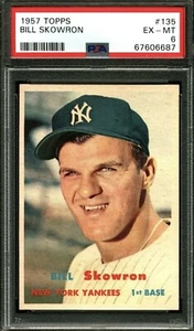 1957 Topps BILL SKOWRON #135 PSA 6 “EX-MT” New York Yankees “CENTERED” BEAUTY - Picture 1 of 2