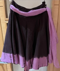 Pretty Size 10 Nomads Purple Tie Dye Skirt with Sash Belt - Picture 1 of 3