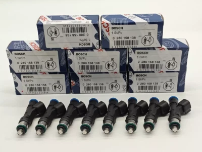 8PCS Genuine BOSCH Fuel Injectors OEM 0280158138 for 2007-2009 Ford F-150 5.4L Foto 1 de 4