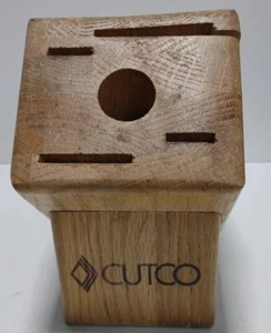 Bloque de cuchillos de madera Cutco de 5 ranuras, hecho en EE. UU. piezas o reparación - Imagen 1 de 12