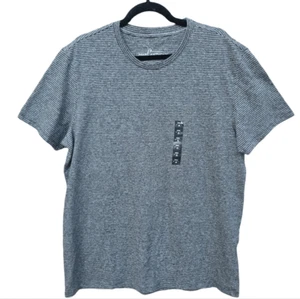 Marc Anthony NWT Men's Micro Stripe Crew Neck Stretch Tee Grey Black XL - Picture 1 of 6