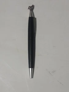 SACCHI Pocket Art Black Ballpoint Pen Silver Tone Wolf Topper Korea Black Ink. - Picture 1 of 5