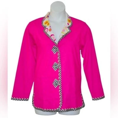 Koos Of Course Reversible Pink Print Jacket Blazer Plus Size 1X EUC - Image 1 of 4