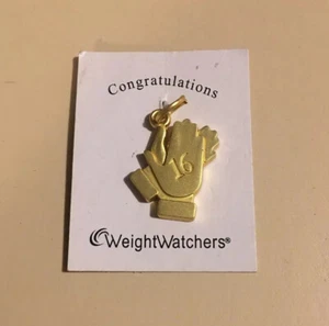 Weight Watchers 16 Weeks/ Pounds Loss Gold Hands Clap Goals Charm Jewelry - Picture 1 of 3