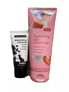 FREEMAN EXFOLIATING BODY SUGAR SCRUB STRAWBERRY ALL SKIN TYPES INSTANT ENERGY - Picture 1 of 2