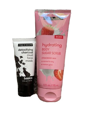 FREEMAN EXFOLIATING  BODY SUGAR SCRUB STRAWBERRY ALL SKIN TYPES INSTANT ENERGY - Image 1 of 2