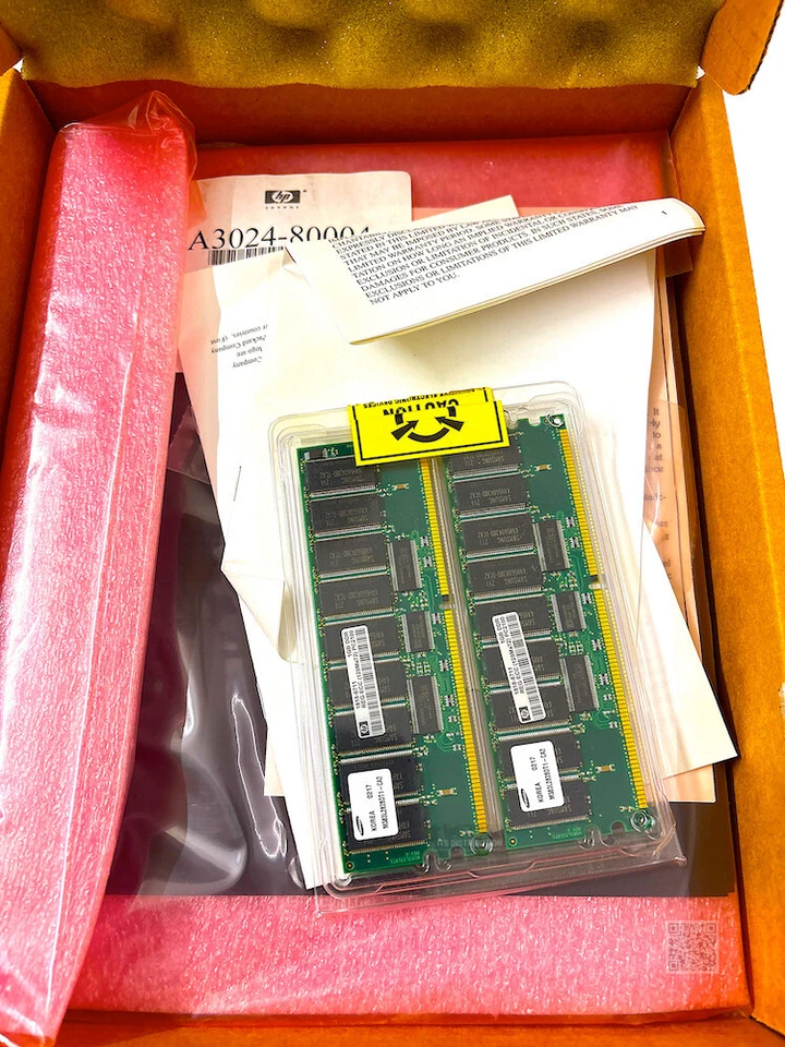 A8088A I GENUINO Caja Abierta Renovar HP 2GB 2x1GB DDR SDRAM Módulo de Memoria Kit 266MHz Foto 1 de 4