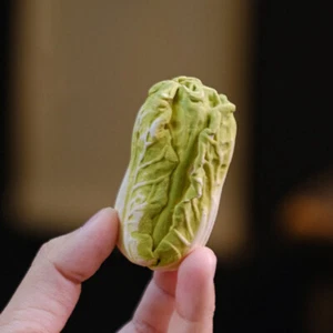 Purple Clay Chinese Cabbage Tea Pet Ornament from Yixing - Picture 1 of 7