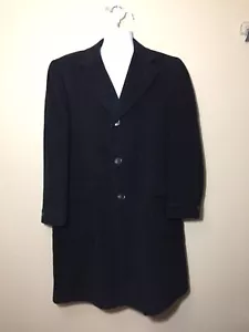 Alpacuna Mens Black Overcoat Wool Dress Coat Koch Brothers USA - Picture 1 of 11