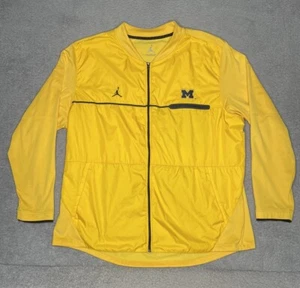 Michigan Wolverines Jacket Jordan Mens 3XL Yellow NCAA College Basketball EUC - Picture 1 of 10