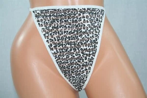 White G-string With Black & Gray Animal Print All Over It Size 2X - Picture 1 of 2