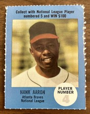 1968 Atlantic Oil Play Ball Contest Cards #1 Hank Aaron 4 Play Ball Back