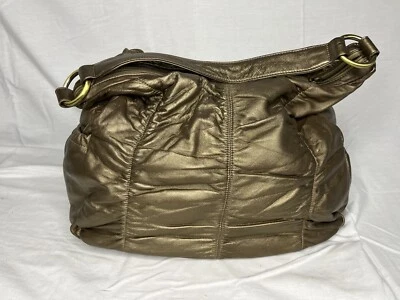 Hobo International Gold Purse Shoulder Bag With Paisley Interior - Image 1 of 4