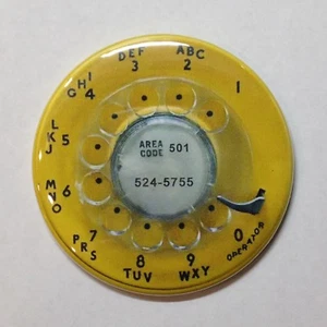 Yellow Phone Dial Fridge Magnet 1970's Style BUY 3 GET 4 FREE MIX & MATCH - Picture 1 of 2