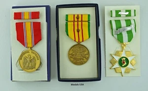 Campagna Vietnam, Servizio, Medaglie Difesa Nazionale, Nastri Barra 1 Stella Campagna - Foto 1 di 4
